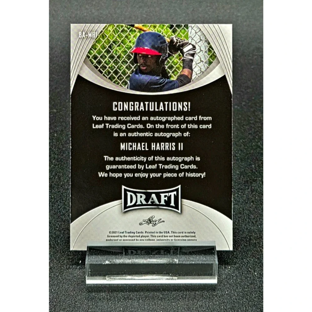 2021 Michael Harris II Leaf Draft Rookie Auto Atlanta Braves Star